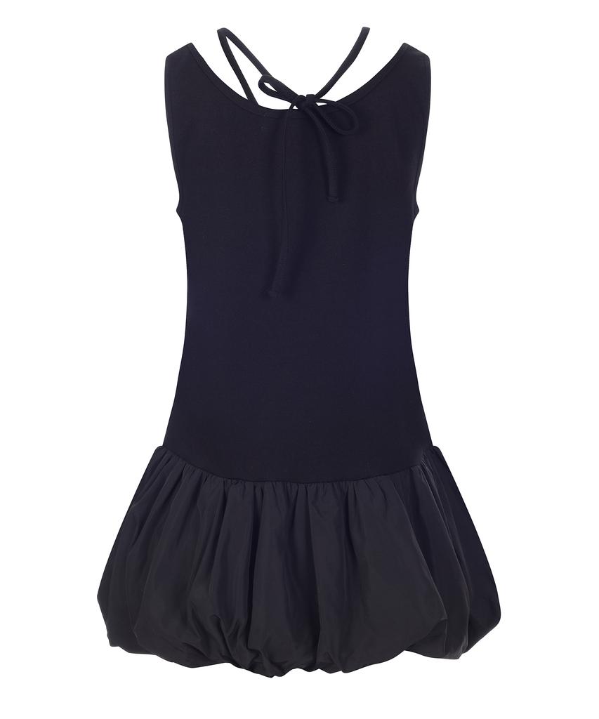 Lara Fox Mix Balloon Dress Black Bq2Wo004