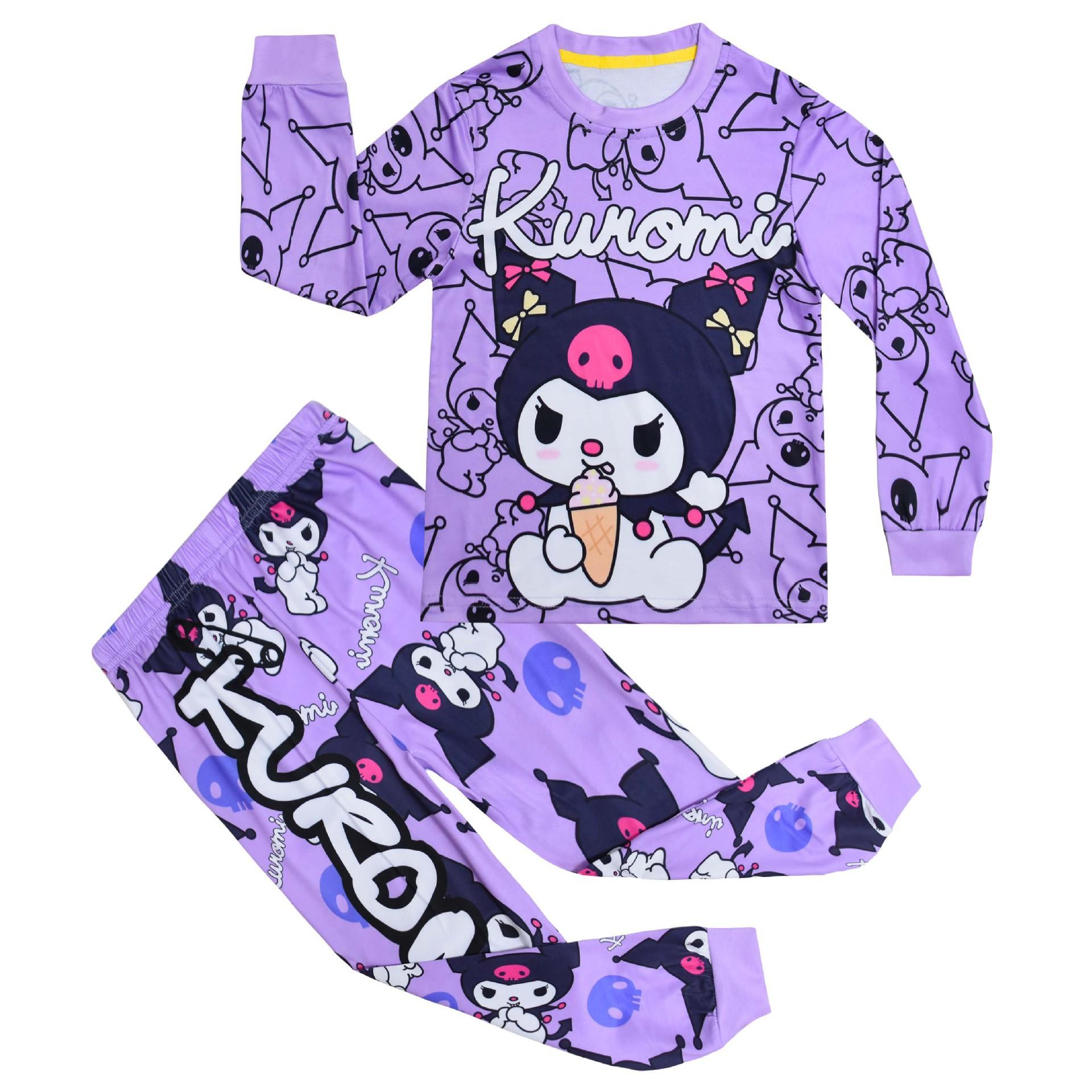 

Cartoon Digital Printing, Middle-Aged And Older Children S Loungewear Set, Long Sleeves + Pants Two-Piece Set 8075 110