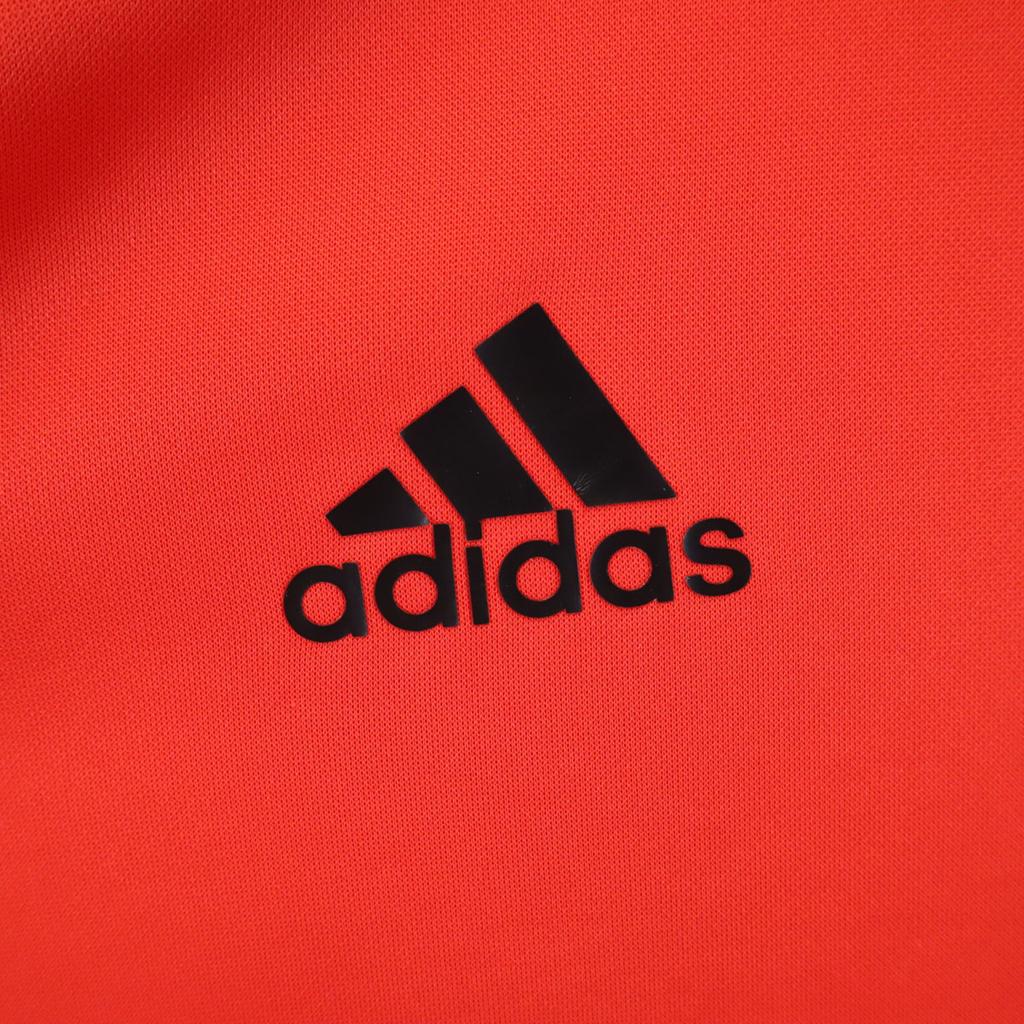 adidas Back print Football Long sleeve Wear O Orange 3 Lines Men's Used
