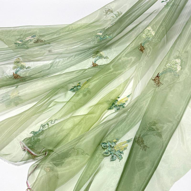 

Herbal Medicine Pattern Embroidery Fabric for Sewing Hanfu Ancient Cheongsam Horse-face Pleated Skirt Clothing Designer Fabric 100x150cm