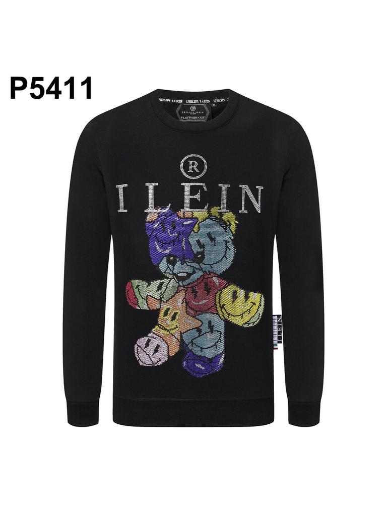 Sudadera con capucha de cuello redondo y strass para hombre Philip Plein - Tendencia Otoño/Invierno Estilo Callejero Europeo y Americano