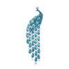 Elegant Rhinestone Peacock Brooches for Women Large Crystal Long Thread Tassel Brooch Pins Accessories Jewelry High Quality