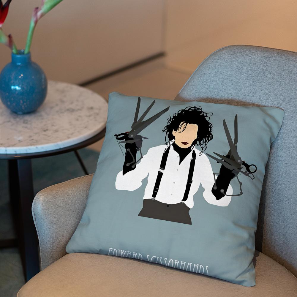 

Edward Scissorhands Cushion Cover 2-in-1 Reversible Plush Pillow Cover | Car/Sofa/Bed | Perfect Gift 12x12Inch