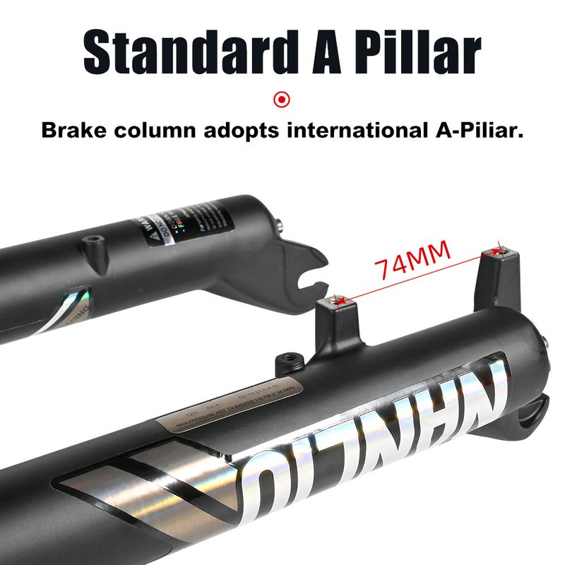 NANLIO Fat Bike Air Suspension Fork 20 26 Inch 4.0 Tire Snow MTB E-Bike Fork Oil Damping 32mm Stanchion 135x9mm