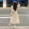 Sweet Campanula Dress - French Preppy Style, Waist-Hugging, Slimming, with Ruffles
