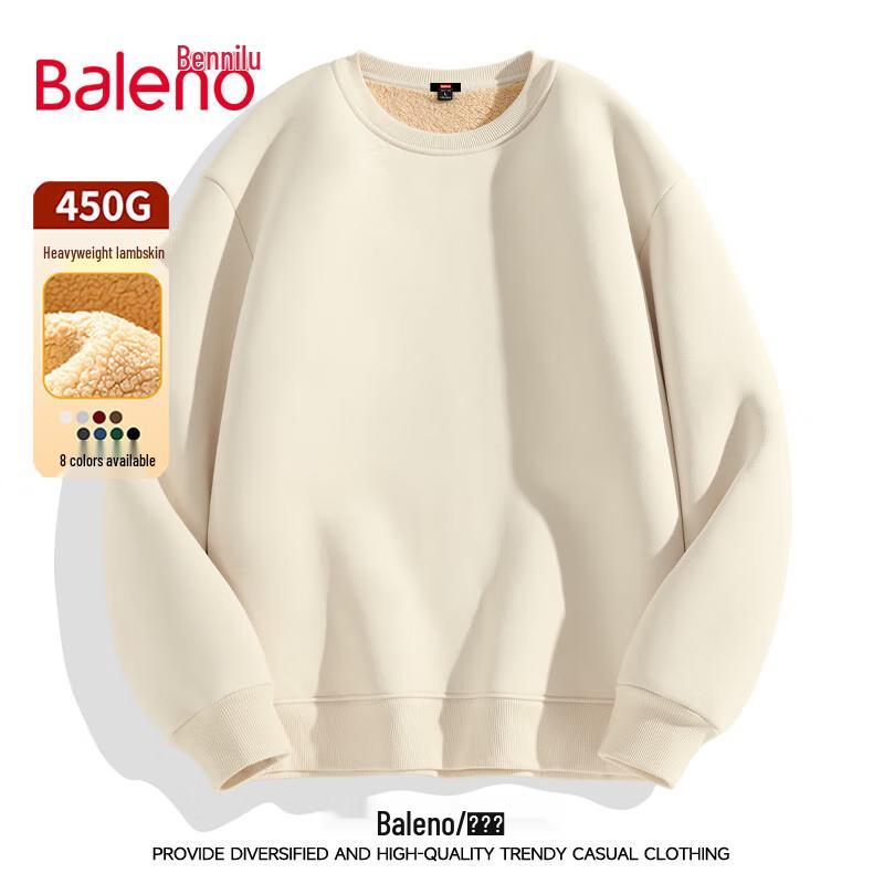 Baleno Men's Lamb Wool Fleece Round Neck Sweatshirt