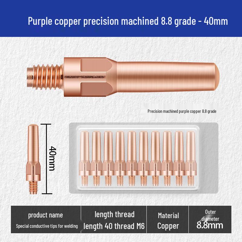 MIG Welding Contact Tip Set: CO2 Gas Shielded Gun Accessories, Copper Conductive Nozzle