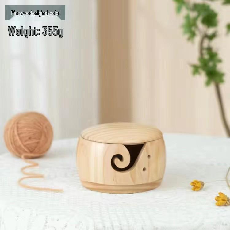 Wooden Yarn Bowl with Lid - DIY Knitting & Yarn Storage Craft