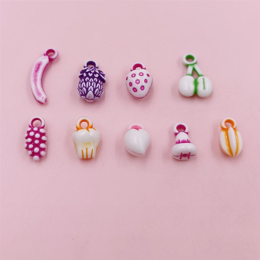 Acrylic Beads Friut Shaped Charms Random Mix 30g/bag DIY Material Children Jewelry Makings Cute Accessories