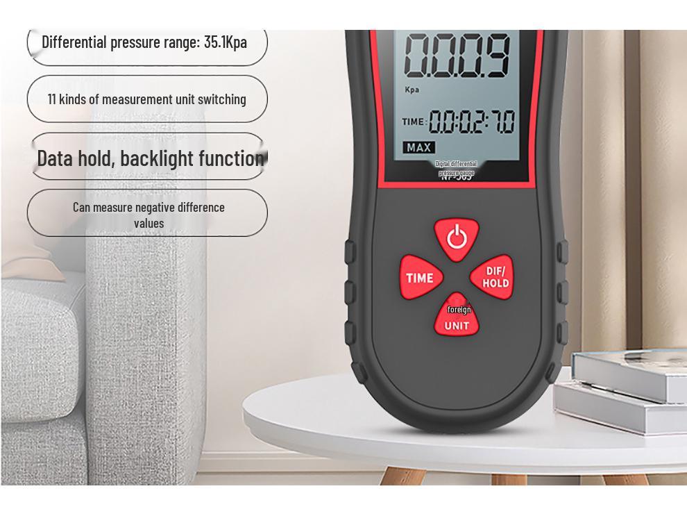 Smart Mouse NF-565 Handheld Digital Differential Pressure and Vacuum Meter