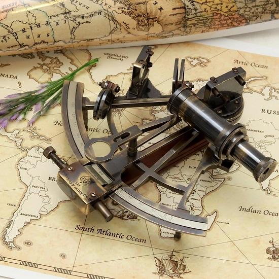 20,32 cm Messing Nautisches Schwarzes Sextant Navigationsinstrument Marine Navigation Astrolabium Marineinstrument Geschenk für Papa