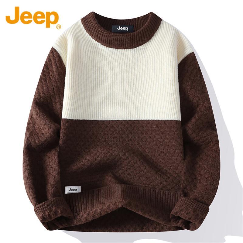 

Jeep Men s Color-Block Crewneck Knit Sweater XL