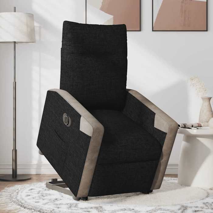 VidaXL Fauteuil inclinable électrique noir tissu 3324102
