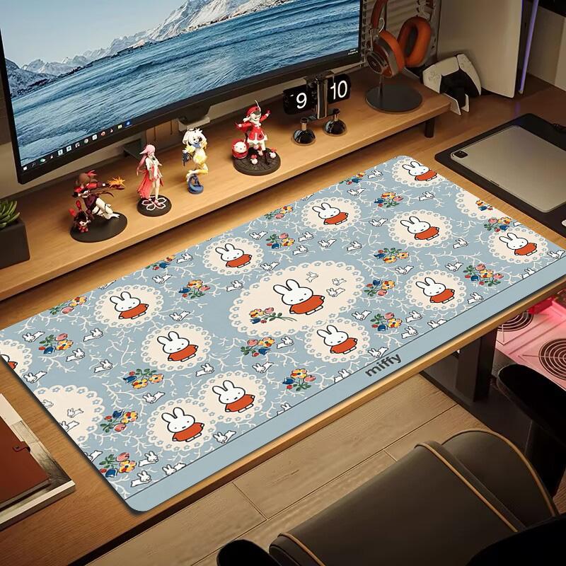 Miffy Color Mouse Pad Large Gaming Table Cushion Non-slip Laptop Tablet Big Mousepad XXL Mat Mini PC Playmat With Lock edge