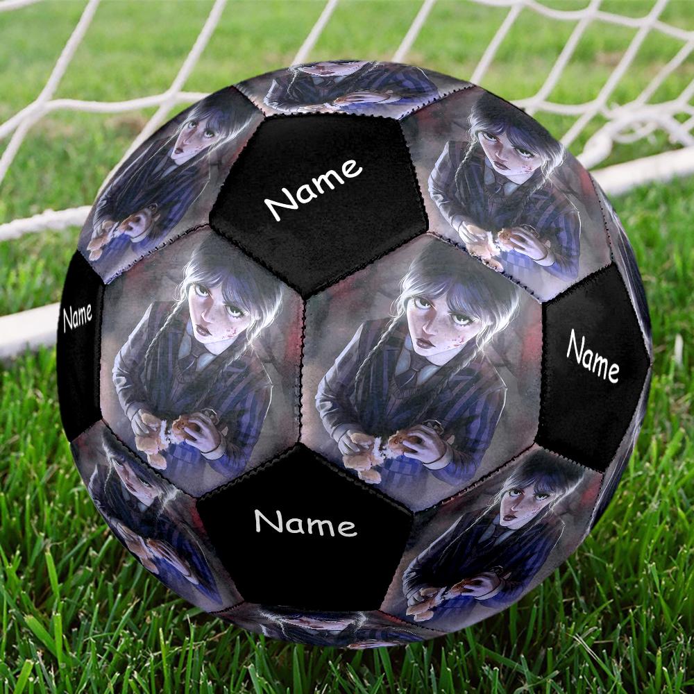 Custom Name Wednesday Theme Size 5 Soccer Ball, Suitable for Both Indoor and Outdoor Matches, a Gift Suitable for Everyone.