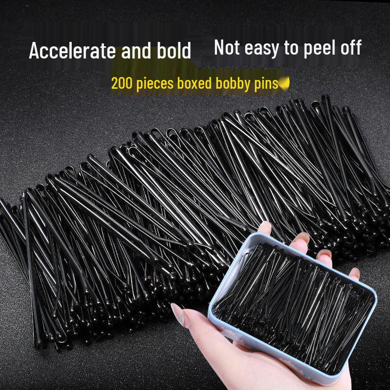 Black U-Shaped Hairpin Clip for Thick Hair - Bun Fixation Hair Accessory
