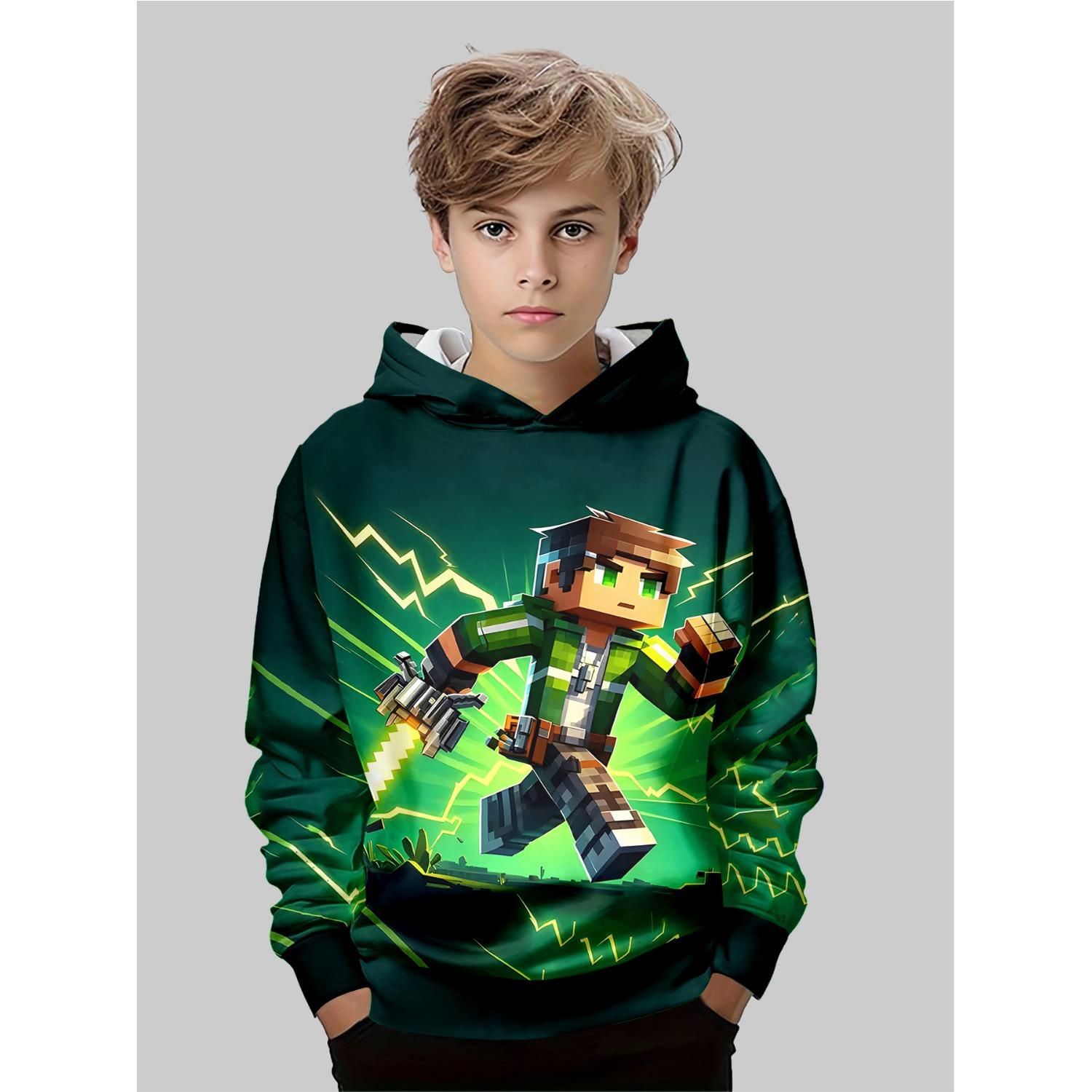 

Детская одежда, толстовки для мальчиков, повседневные модные топы с длинным рукавом и 3D-принтом, весна-осень 5-6Y