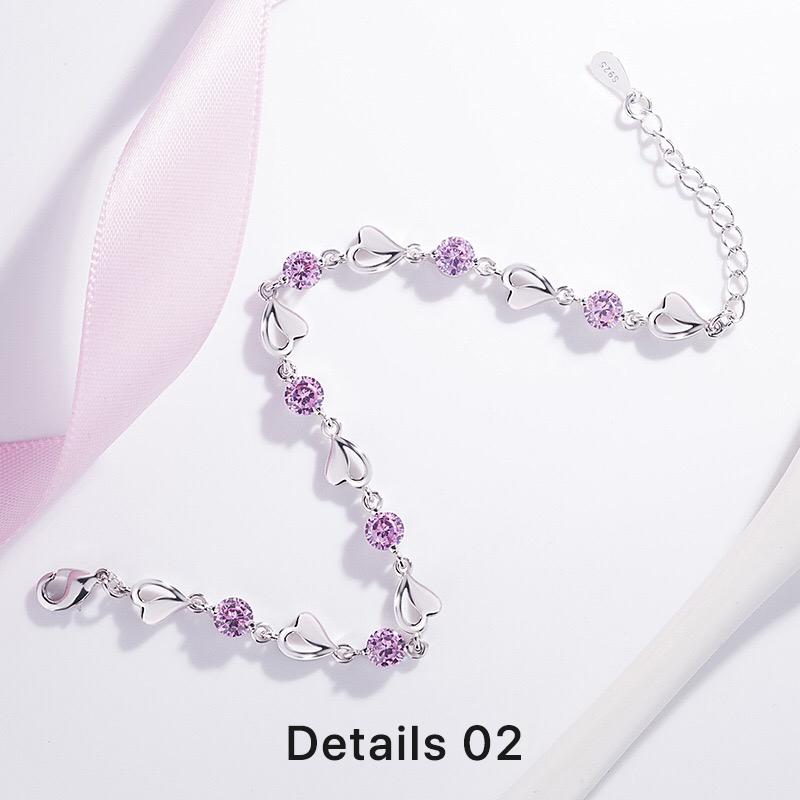 Fashion Crystal Silver Plated Heart Bracelet Zircon Diamond Adjustable Bracelet Jewelry Gift for Women