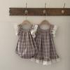 Jenny Children's Clothing Baby Clothes Summer Plaid One-piece Romper Girl Baby Lace Small Flying Sleeve Vest Climbing Clothing