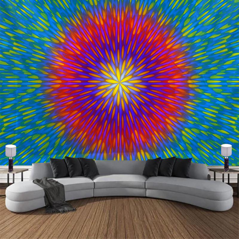 

Gorgeous psychedelic Decor Home Living Room Bedroom Background Geometry Tapestry for Outside Large Wall Hanging Beach Cloth 150x100 cm армія зелений колір