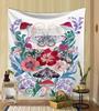 Vintage Sun Tarot Tapestry  Floral Design Mystical Elements  Unique Wall Art for Home Decor Bedroom  Occult Lover Gift