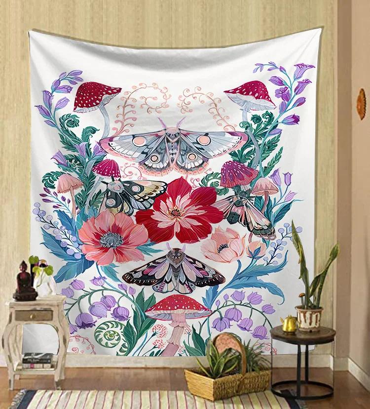 Vintage Sun Tarot Tapestry Floral Design Mystical Elements Unique Wall Art for Home Decor Bedroom Occult Lover Gift