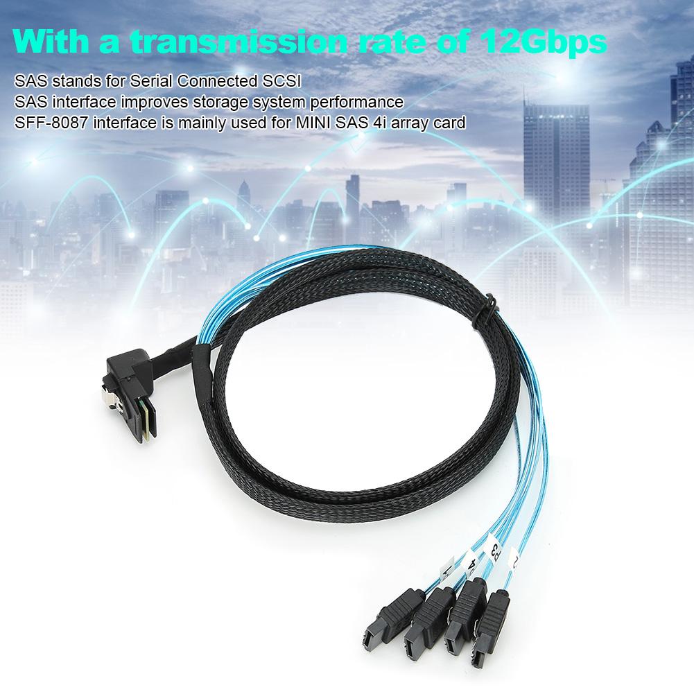 Mini SAS 36PIN Kabel Hardware 90 Grad auf 4SATA Internes Festplattenkabel H0206 1 Meter