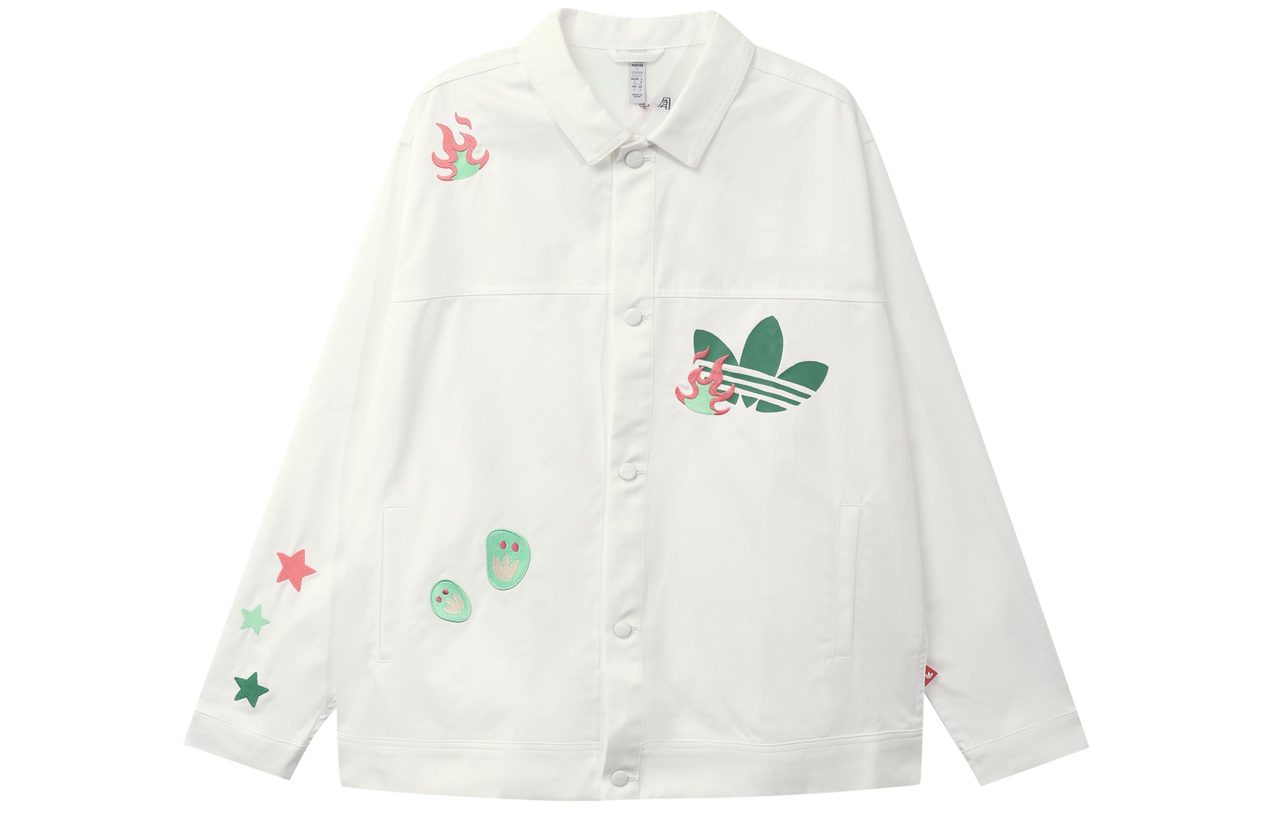 adidas originals SS22 Logo Cartoon Print Long Sleeve Sports Jacket HP0116 L