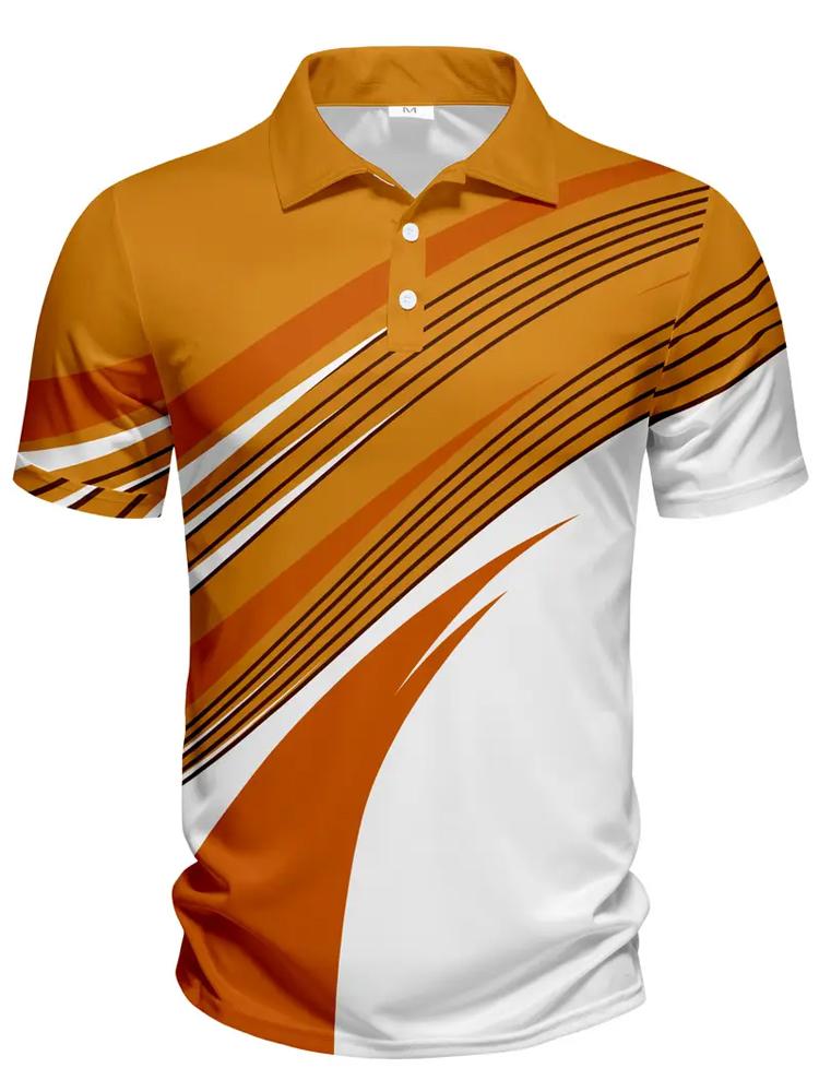 Men's Casual 3D Print Short Sleeve Golf Shirt