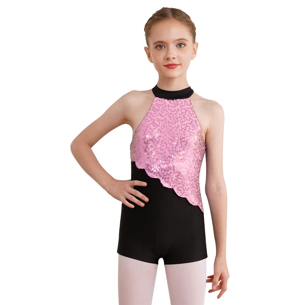 Justaucorps Ballet Scintillant Fille - Sans Manches - Taille 6-14 Ans - Polyester - Pour Danse Et Gymnastique