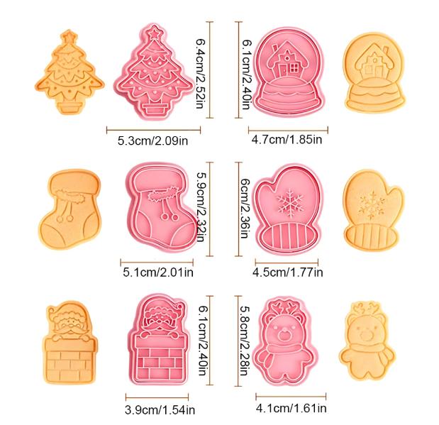 

Формочки для печенья Рождественский штамп для теста Пластиковые 3D-мультяшные прессуемые формы для печенья Кондитерские изделия Выпечка Кондитерские изделия Формы для выпечки