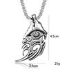 Vintage Nordic Pendant Creative Wolf Head Titanium Steel Necklace Personalized Titanium Steel Jewelry