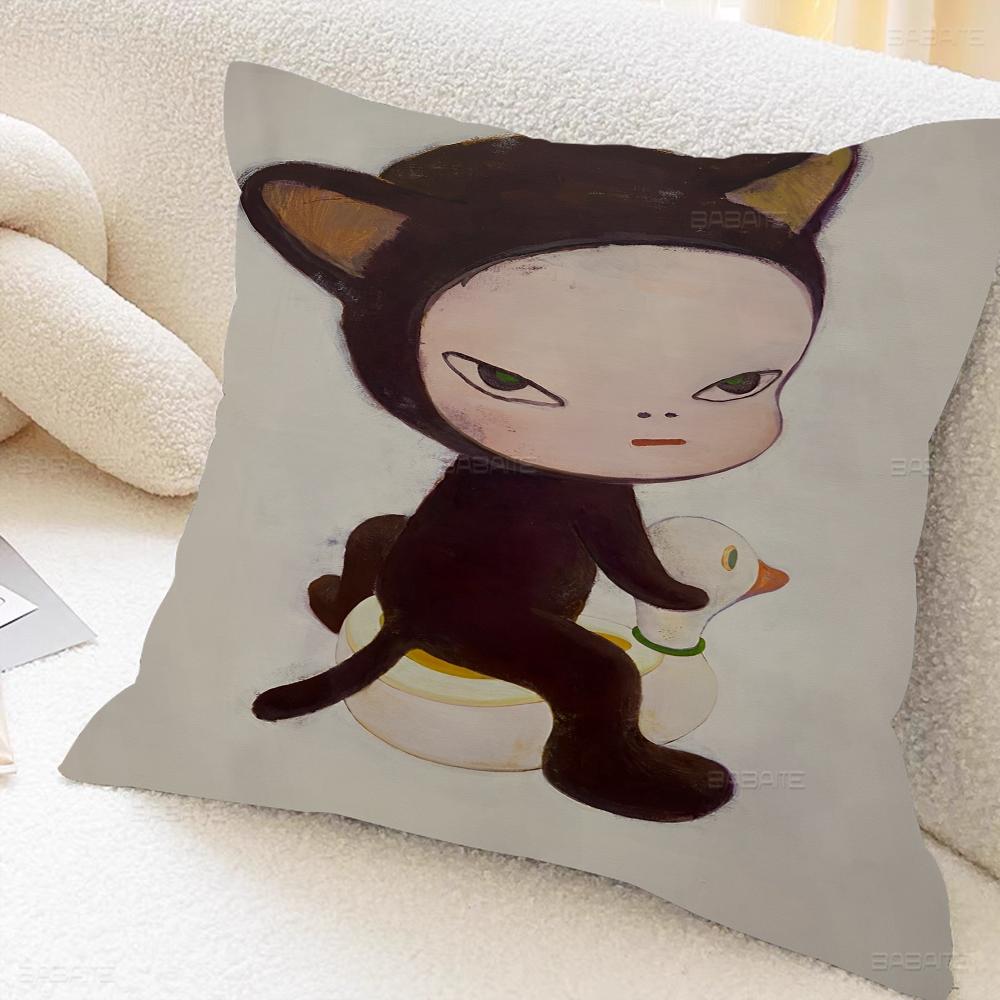 Yoshi Tomo Nara Pillow Cover Sofa Cushion Cover Home Room Decoration Children Gift