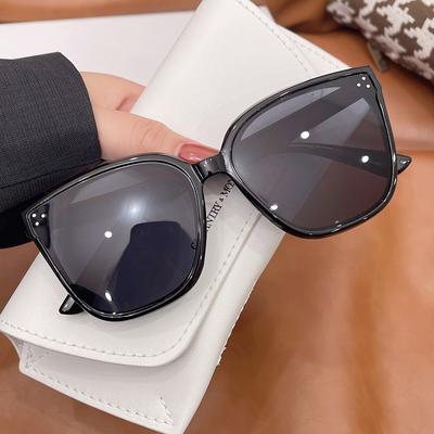 1pc lunettes de soleil mode simple pour dames à grande monture pographie de rue voyage en extérieur lunettes de mode