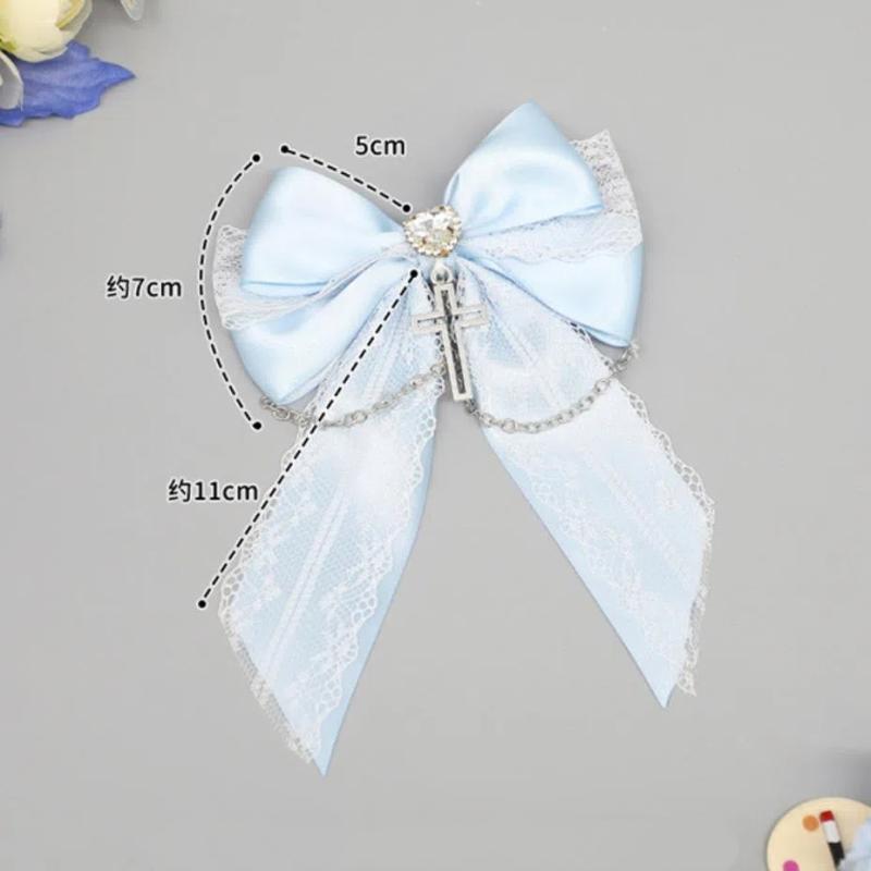 Ladies' Lace Bow Hair Pin Gothic Cross Hair Clip Women Ponytail Clip Hair Accessories