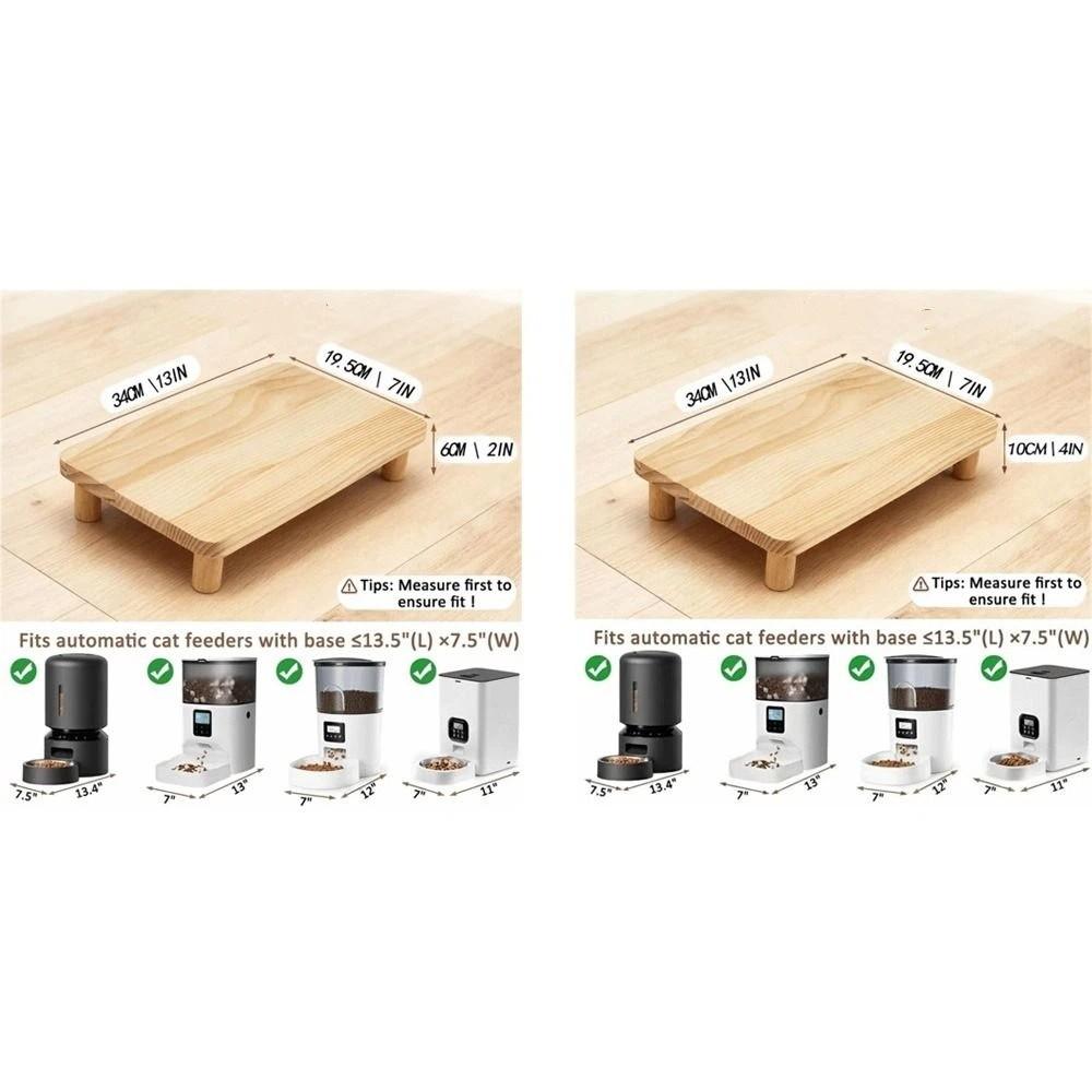 Non-slip Cat Food Dining Table Rack Wooden Raised Cat Bowl Stand Pet Feeder Stand  Home Use
