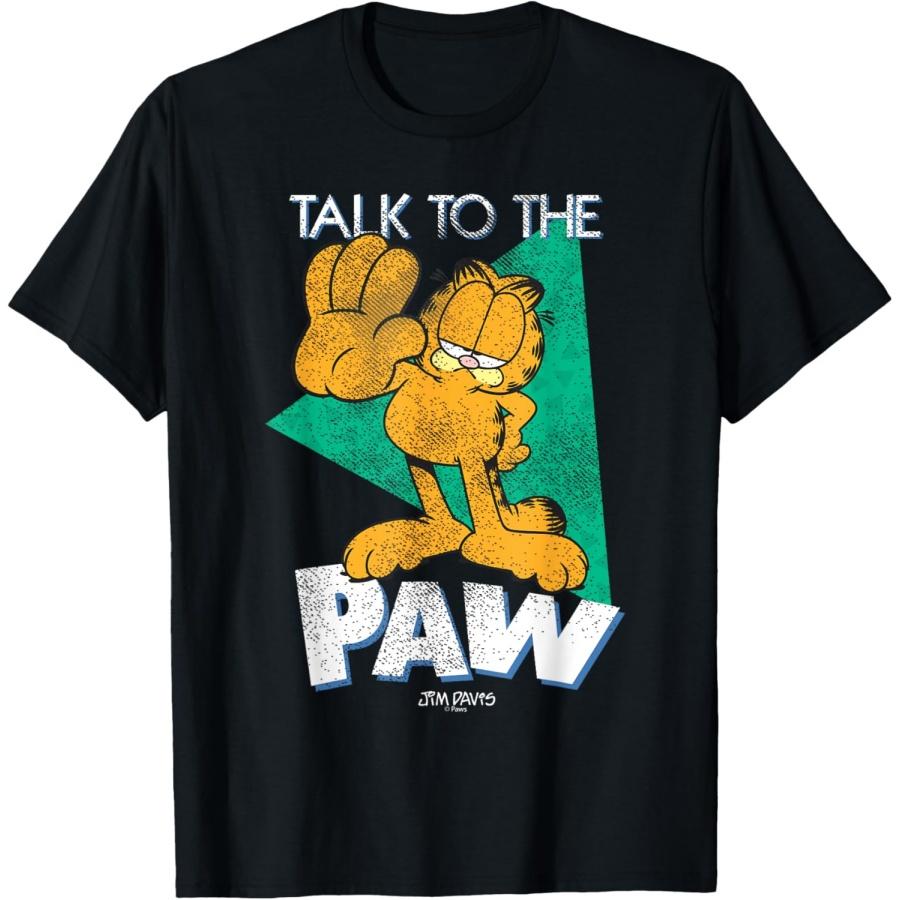 Футболка Garfield Distressed Talk To The Paw Ретро Мультяшный Кот(1) XXXXXL чёрный