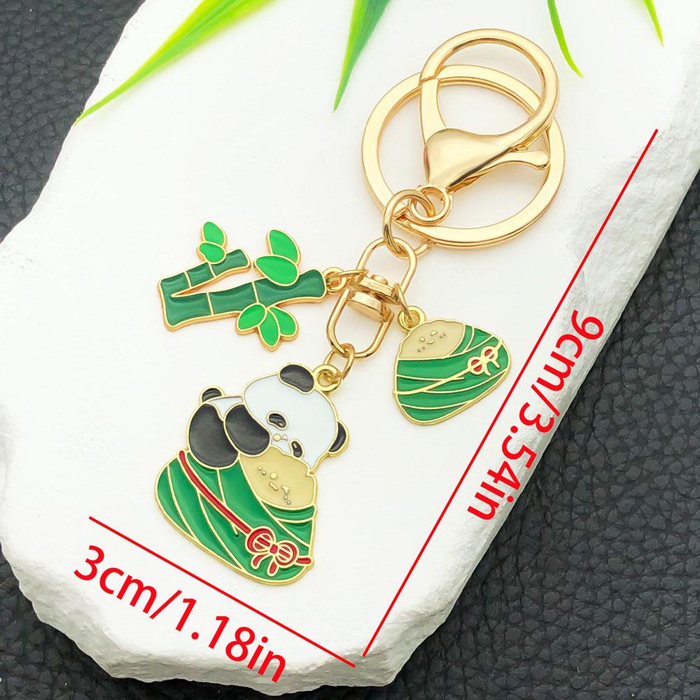 Cartoon Panda Zongzi Keychain - Cute Dragon Boat Festival Pendant for Backpack