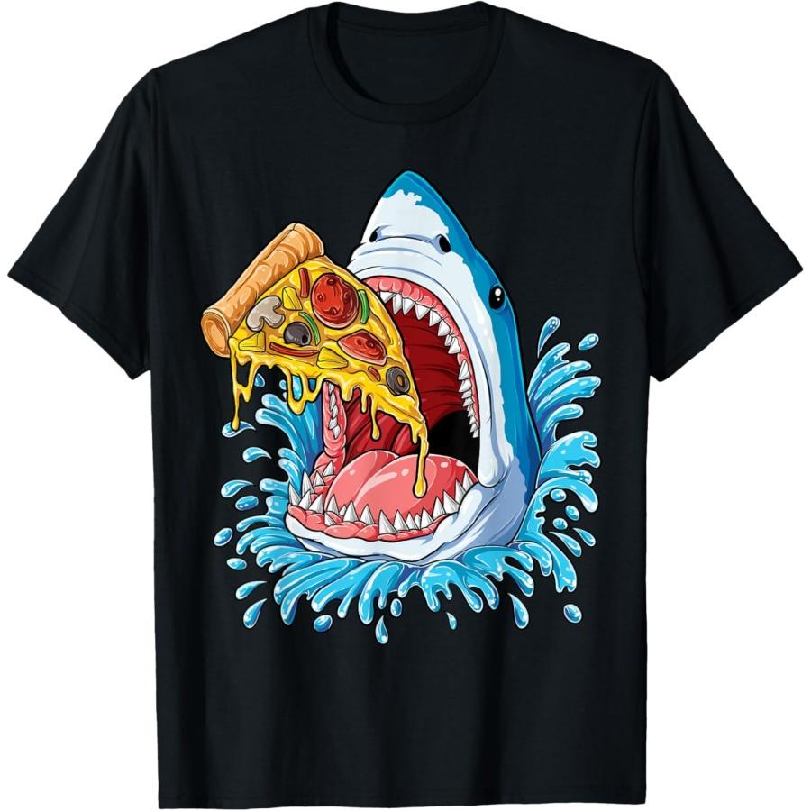 

Pizza Eating Shark T shirt Kids Boys Food Lovers Jawsome Tee T-Shirt XXXXXL чорний