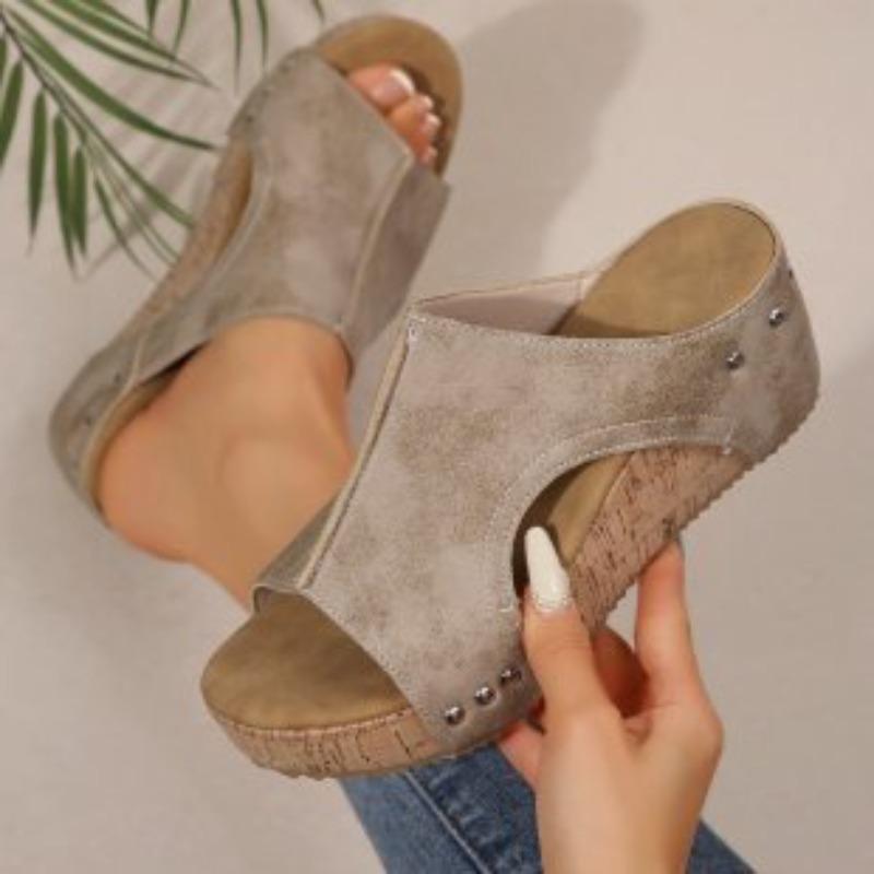 Large Size Wedge Heel Sandals for Summer, Retro Thick Bottom, Fish Mouth, Super High Heels, and Sponge Cake