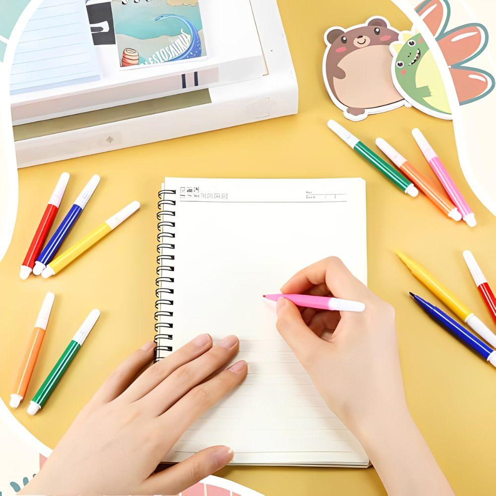 2/7 Packs 6 Colors Washable Coloring Pens Set, Easy Grip Art Markers, Non-Toxic Watercolor Drawing Pens for School Crafts YMY