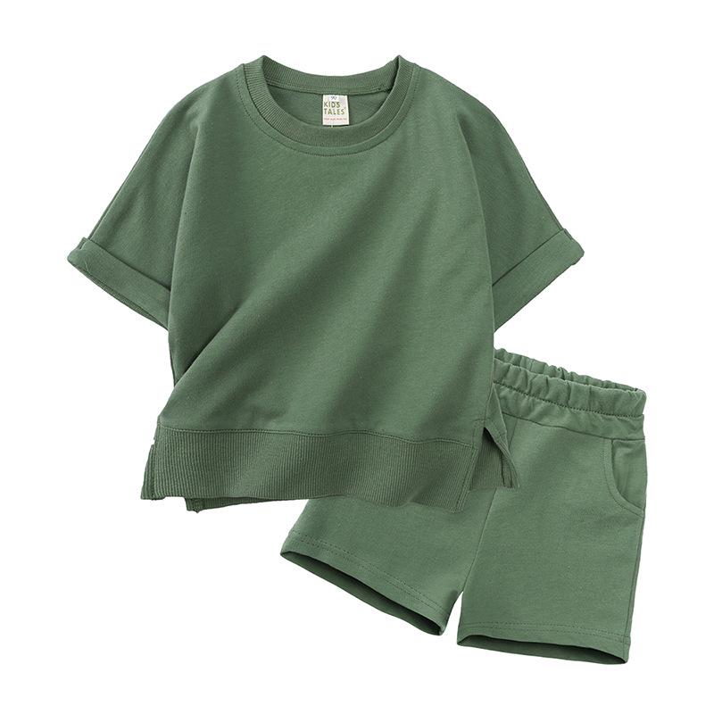Boys' Summer 2025 Handsome Short-Sleeve Sportswear Set - Two-Piece