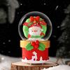 4.5/6.5CM Christmas Glowing Faux Crystal Ball Ornament LED Light-up Santa Claus Figurine Inside Clear Sphere Holiday Party Office Desktop Decoration