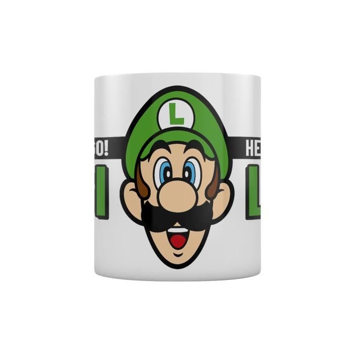Tasse - nintendo - super mario - imprimé here we go luigi - blanc - rond - enfant