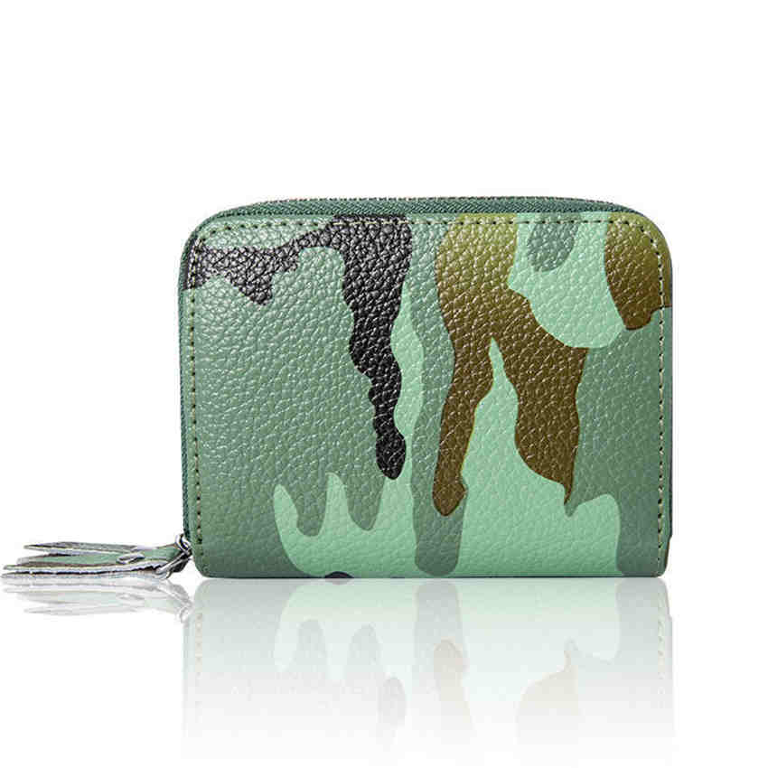 Leather Car Key Case with Zipper Car Key Case for Lady Car Remote Control Holster зелёный