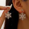 Crystal Zircon Earrings Sparking Pearl Studs New Year Party Christmas Earrings  Jewelry Accessories