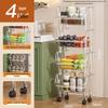 Multi-Layer Movable Storage Rack for Kitchen, Living Room, and Bathroom