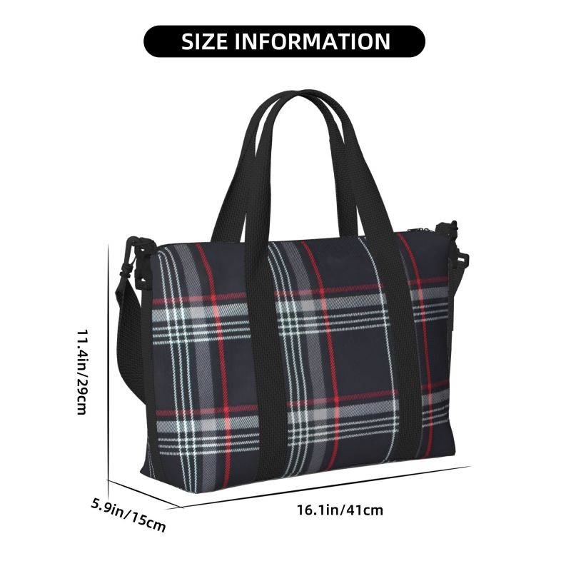 GTI Tartan Plaid Print Travel Duffel Bags Unisex Waterproof Foldable Carry on Luggage Bag Portable Lightweight Durable Handbag