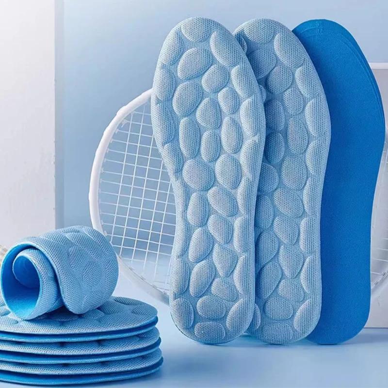 4D Sport Insoles for Shoes Women Men Deodorant Breathable Cushion Running Insoles for Feet Orthopedic Massage Running Care Pads