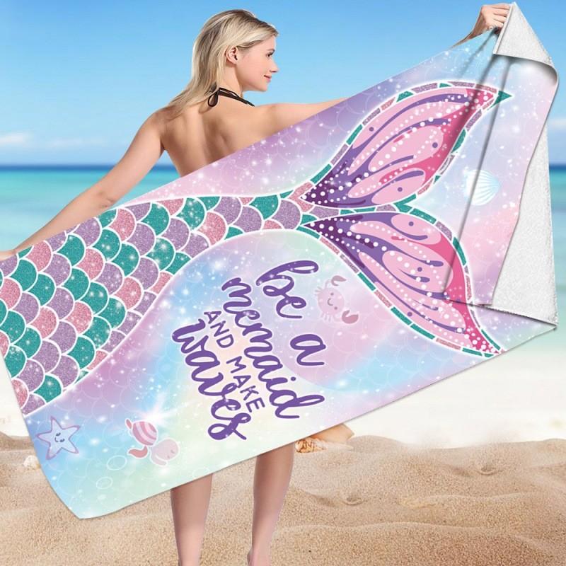 Ręcznik Plażowy Be A Mermaid 150X70 Cm Kąpielowy Dla Dzieci Syrenka
